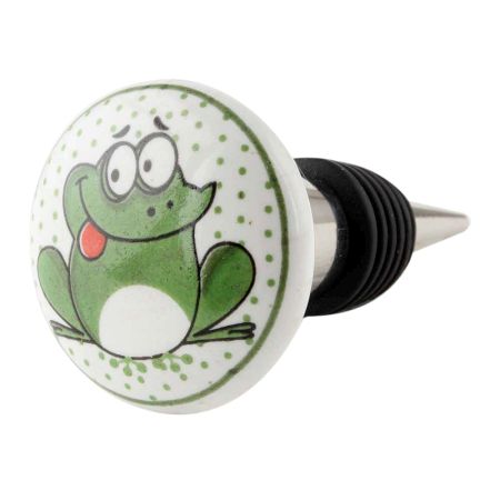 Frog Ceramic Wine Bottle Stopper